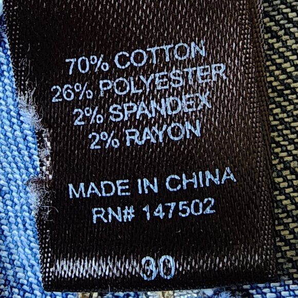 Ashley Stewart Distressed Star Print Denim Capris Size Plus 30 - Picture 9 of 9